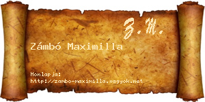 Zámbó Maximilla névjegykártya